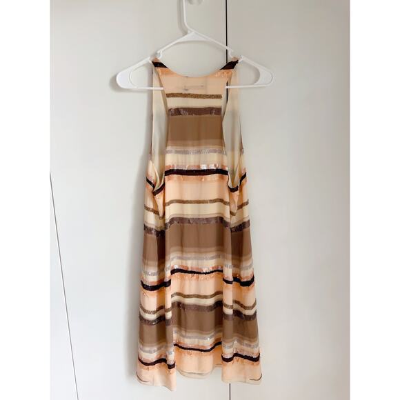 Y2K Alice + Olivia Silk Beaded Tank Dress neutrals Mini Dress cocktail Party - Picture 3 of 10